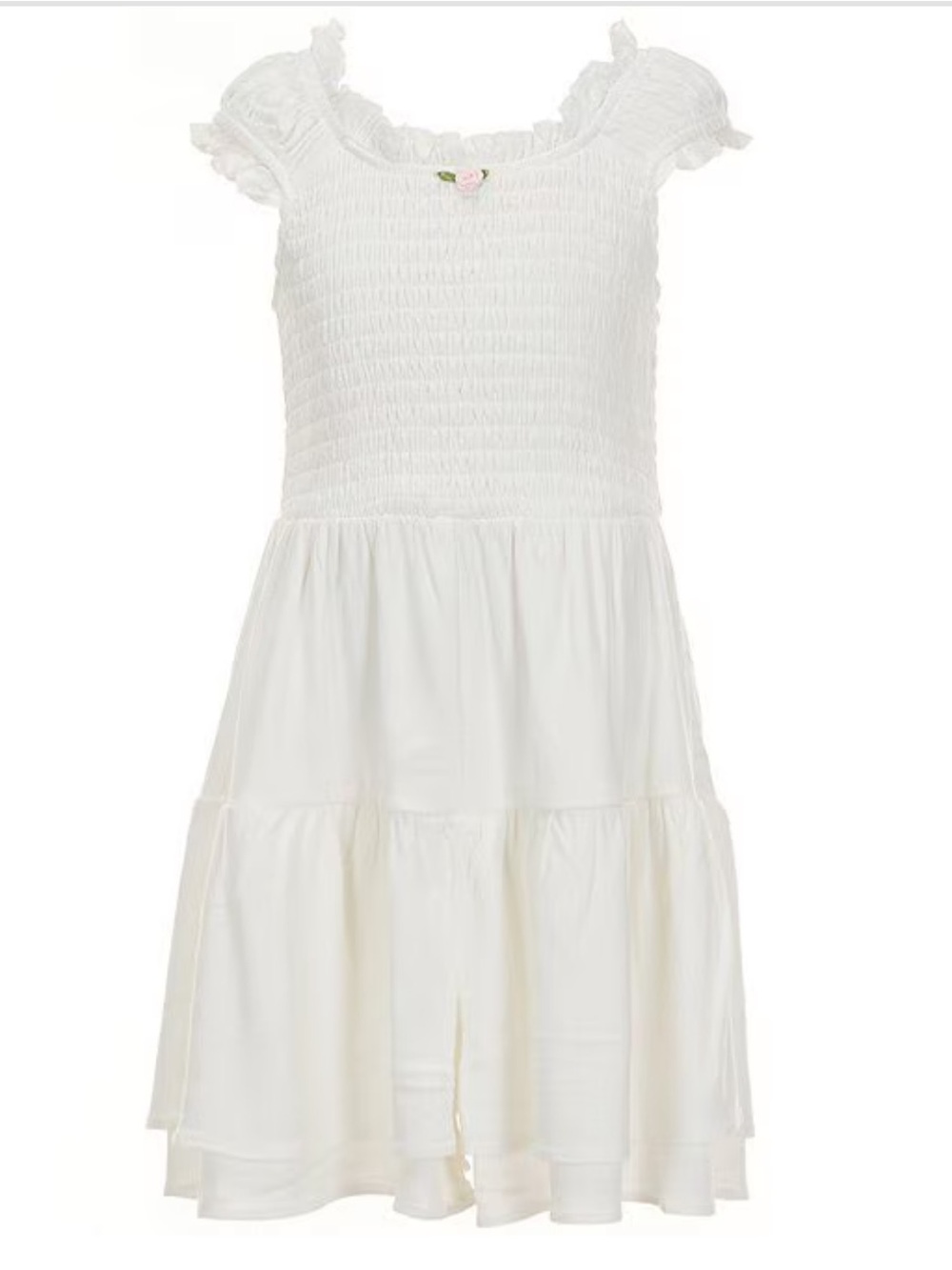 Moa Moa Girls Cap-Sleeve Mini-Ruffle Romper